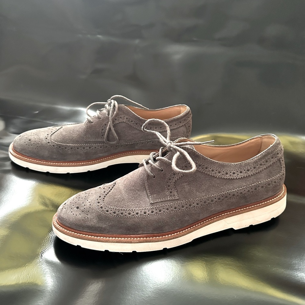 Tod's Grey Suede Bucature Lace Up Derby Size 7.5